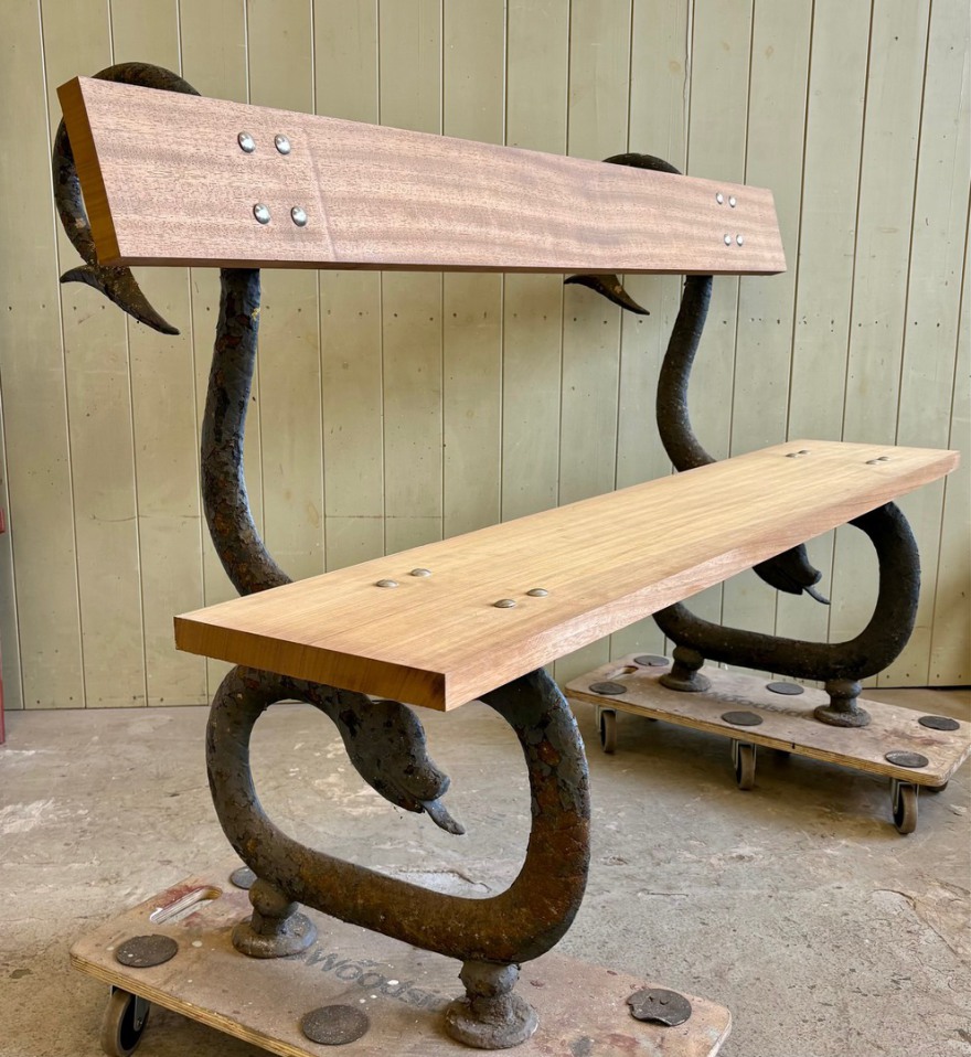 Antique Cast Iron Bench