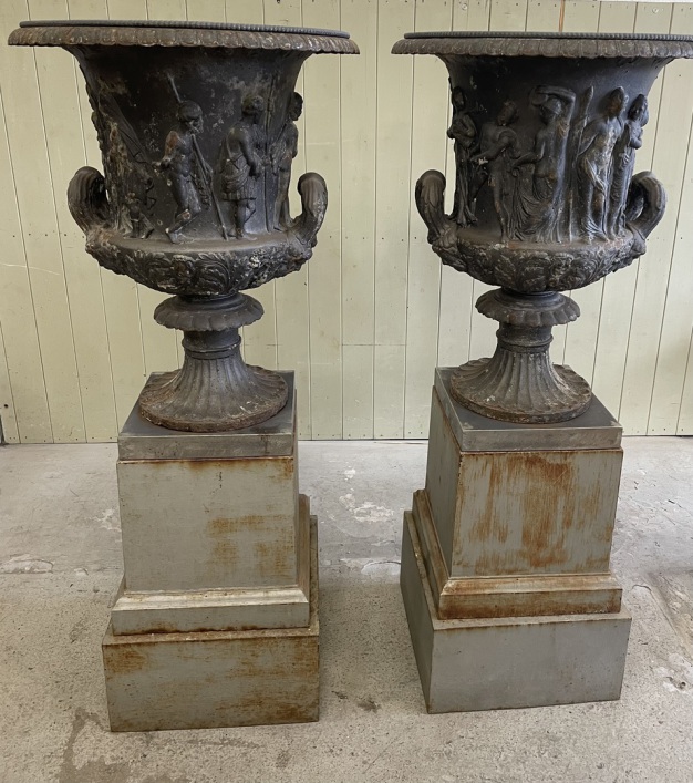 Antique Cast Iron Urns