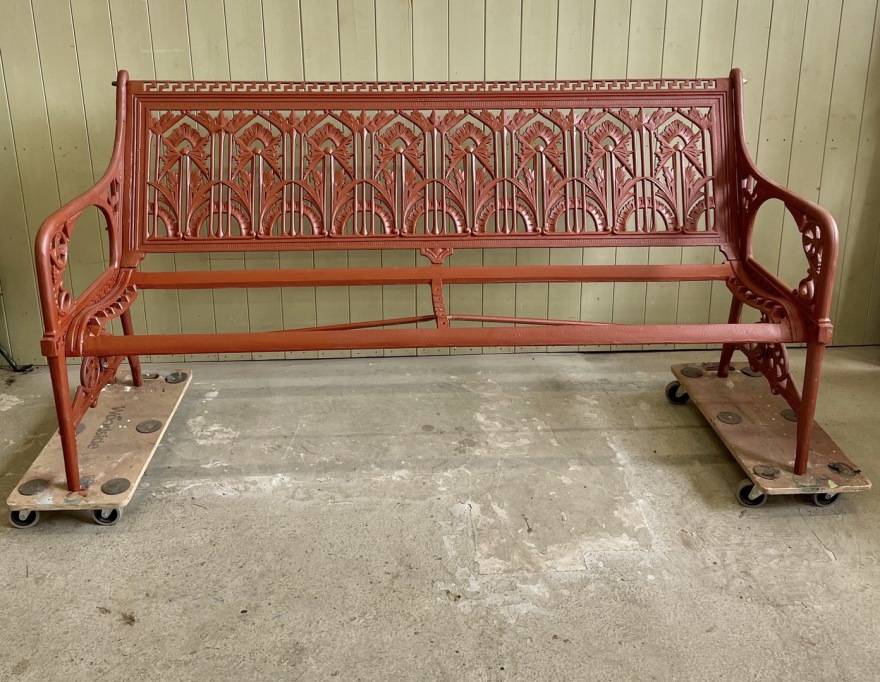 antique coalbrookdale bench